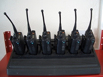 Bank of radios in charger